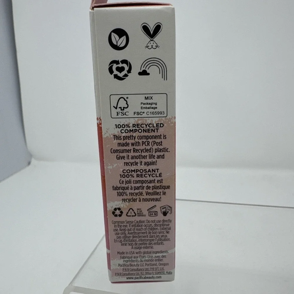 4 Glow Stick Lip Oil by Pacifica Rosy Glow Sheer Tint Plant Oils Vitamin E